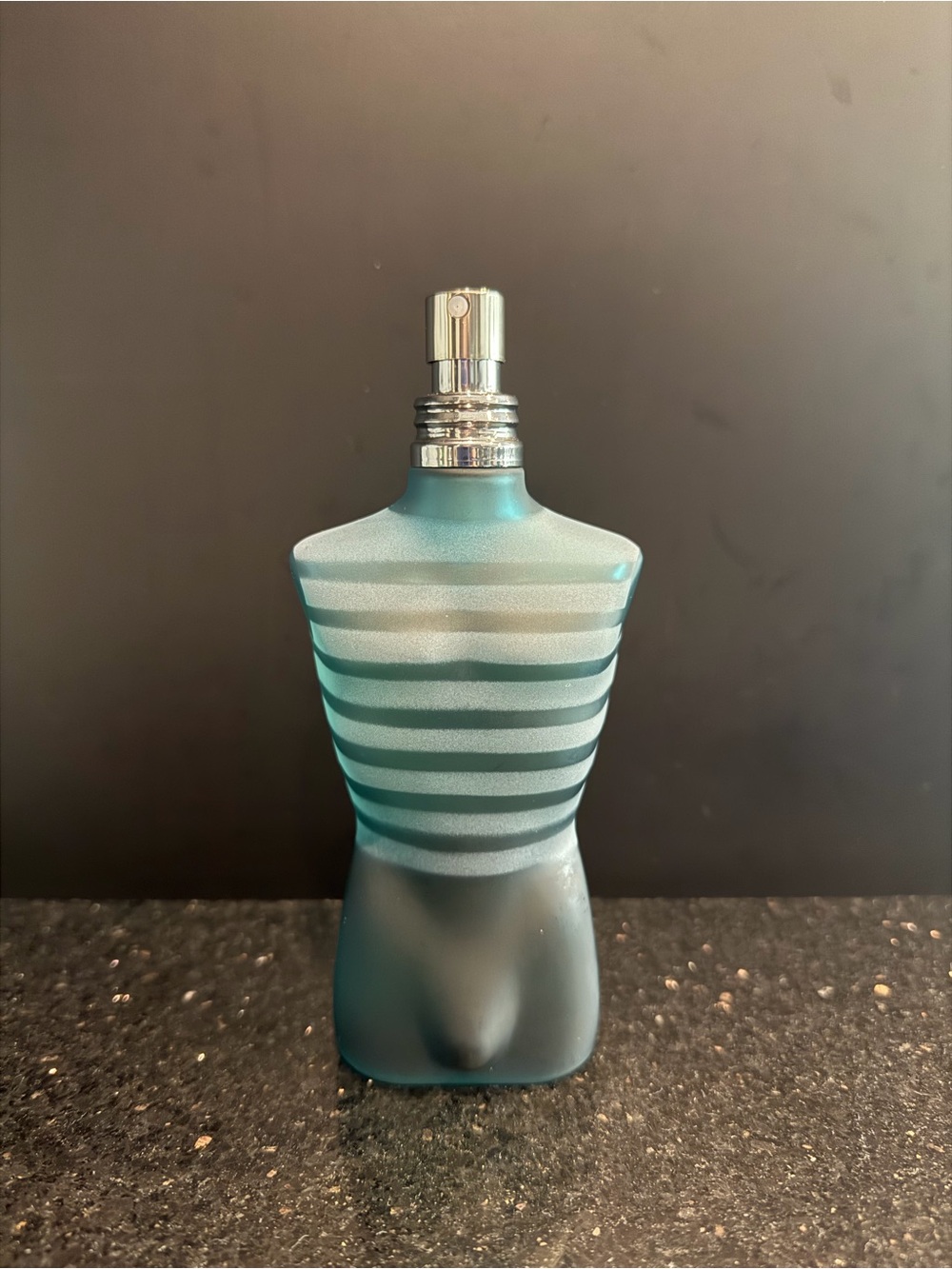 Jean Paul Gaultier Teal and White Striped Torso Bottle 95% full